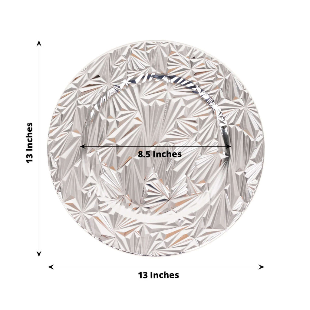 Silver Acrylic Charger Plates 6-Pack | eFavormart.com