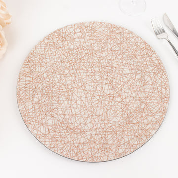 <h3 style="margin-left:0px;"><strong>Elegant Rose Gold Glitter Acrylic Charger Plates</strong>