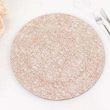 6 Pack Rose Gold Glitter Acrylic Charger Plates with Abstract Lines Pattern