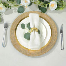 6 Pack Gold Acrylic Charger Plates With Wheat Pattern Rim