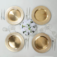 6 Pack Gold Acrylic Charger Plates With Wheat Pattern Rim