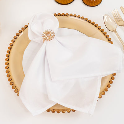 6-Pack Acrylic Charger Plates 13" Round Amber Gold with Beaded Rim - Decorative Dinner Party Charger Tableware