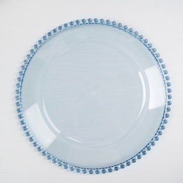 Transparent Dusty Blue Acrylic Charger Plates for Elegant Tablescapes