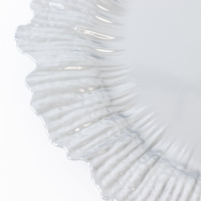 10 Pack Economy Plastic Charger Plates – 13" Silver Reef Rim Design Chargers for Weddings & Parties