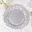 10 Pack Economy Plastic Charger Plates – 13inch Silver Reef Rim Design Chargers Weddings & Parties