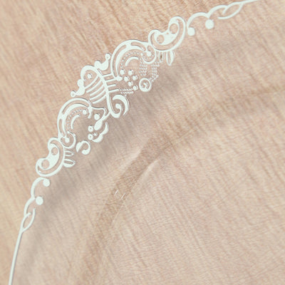 20-Pack Economy Plastic Charger Plates 13" Round Clear with Silver Embossed Baroque Rim - Stylish Dinner Party Serving Plates