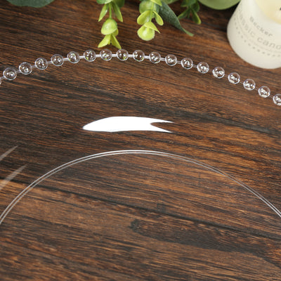10-Pack Economy Plastic Charger Plates 13" Round Clear Beaded Rim - Stylish Dinner Party Serving Plates