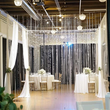 Acrylic Crystal Beaded Curtain with Polyester Rod Pocket, 43 Strands Room Divider Clear Diamond Cut 