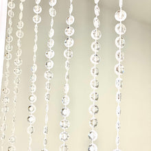 Acrylic Crystal Beaded Curtain with Polyester Rod Pocket, 43 Strands Room Divider