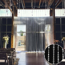 Acrylic Crystal Beaded Curtain with Polyester Rod Pocket, 43 Strands Room Divider Clear Diamond