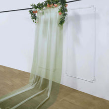 Premium Dusty Sage Green Chiffon Drape Curtain, Durable Flame Resistant Backdrop Panel Ceiling Decoration With Rod Pocket