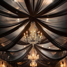 5ftx32ft Black Chiffon Ceiling Drapery, Durable Flame Resistant Long Curtain Backdrop Panel