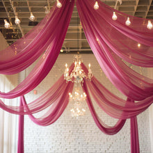 Premium Fuchsia Chiffon Ceiling Drapery, Long Curtain Backdrop Panel With Rod Pocket