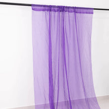 Premium Purple Chiffon Ceiling Drapery, Long Curtain Backdrop Panel With Rod Pocket