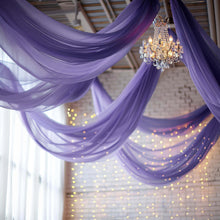 Premium Purple Chiffon Ceiling Drapery, Long Curtain Backdrop Panel With Rod Pocket