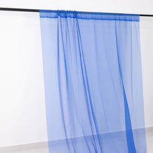 Premium Royal Blue Chiffon Ceiling Drapery, Long Curtain Backdrop Panel With Rod Pocket