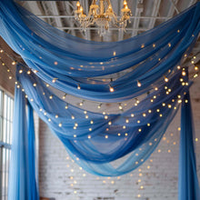 Premium Royal Blue Chiffon Ceiling Drapery, Long Curtain Backdrop Panel With Rod Pocket