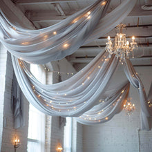 Premium Silver Chiffon Ceiling Drapery, Long Curtain Backdrop Panel With Rod Pocket