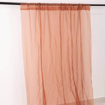 <h3 style="margin-left:0px;"><strong>Embrace Soft Elegance With Terracotta (Rust) Chiffon Curtain Panel</strong>