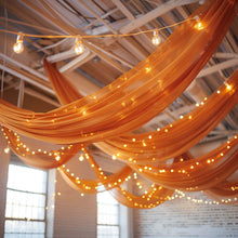 Terracotta (Rust) Chiffon Ceiling Drapery, Long Curtain Durable Flame Resistant Backdrop Panel