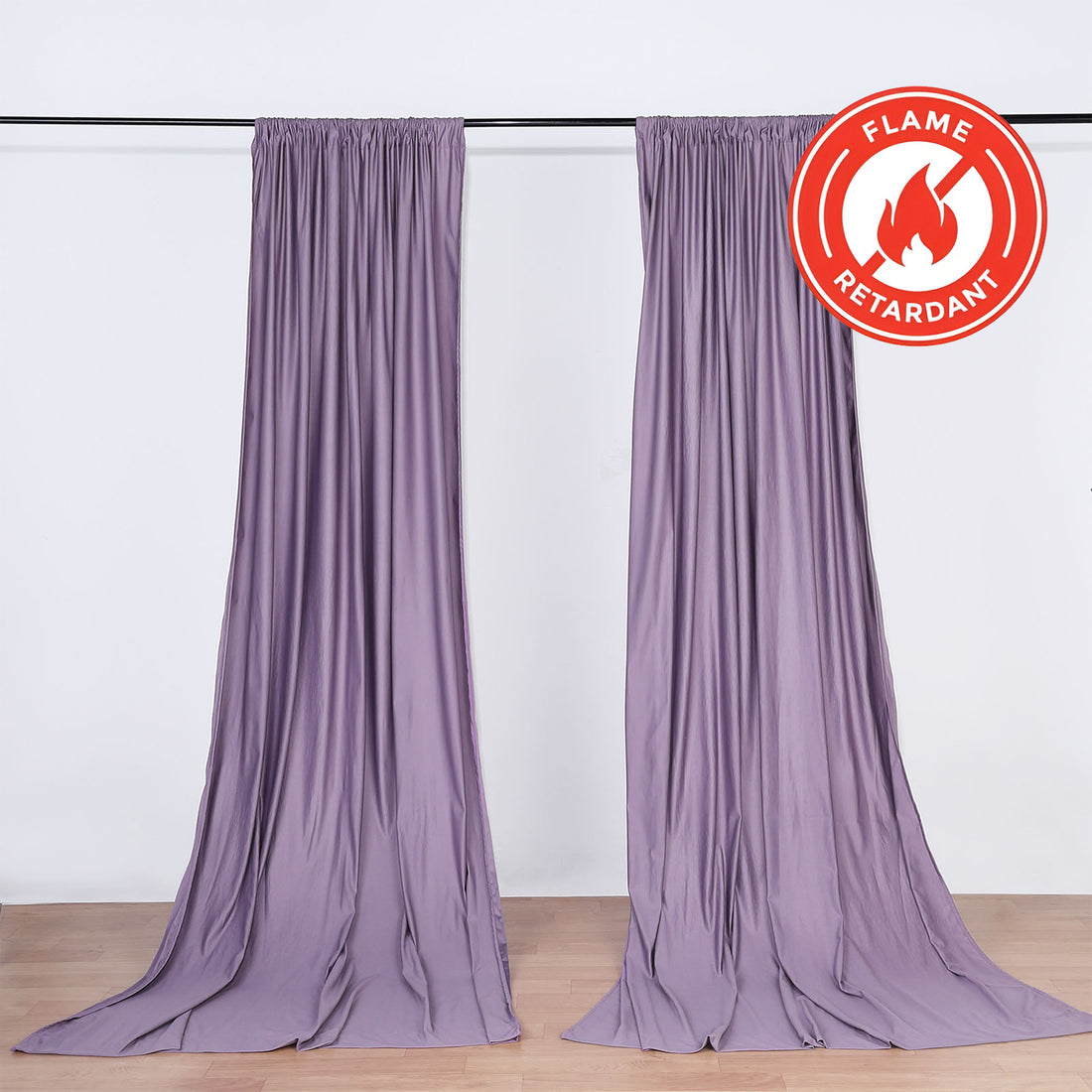 2 Pack Violet Amethyst Scuba Polyester Curtain Divider Panel Durable Flame Resistant Backdrops