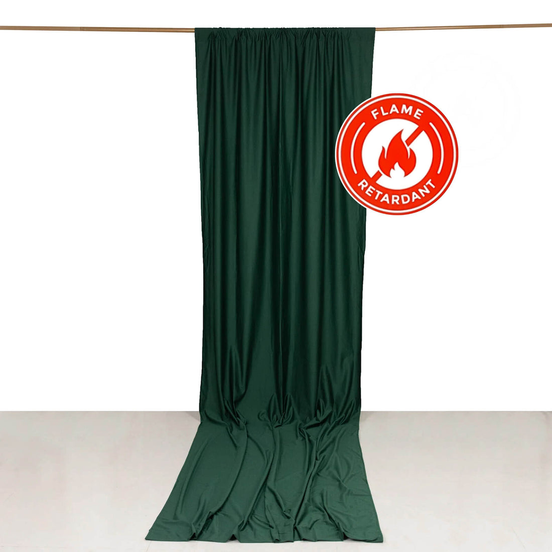 Hunter Emerald Green Scuba Polyester Backdrop Drape Curtain Durable Flame Resistant Event Divider