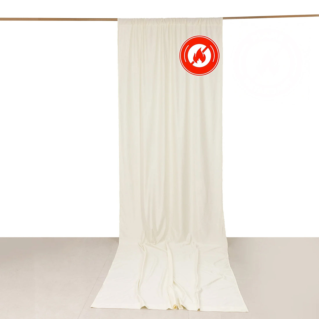 Ivory Scuba Polyester Backdrop Drape Curtain, Durable Flame Resistant Event Divider Panel Wrinkle