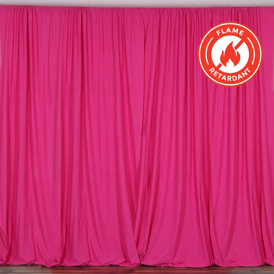 Fuchsia Scuba Polyester Backdrop Drape Curtains Durable Flame Resistant Event Divider Panels#whtbkgd