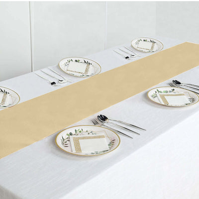 Polyester Table Runner 12"x108" Champagne - Wrinkle-Resistant & Durable Table Decor