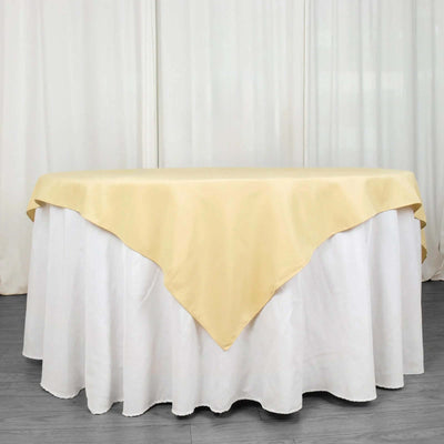 Premium Polyester Square Table Overlay 70"x70" Champagne - 220GSM Wrinkle-Resistant Table Topper