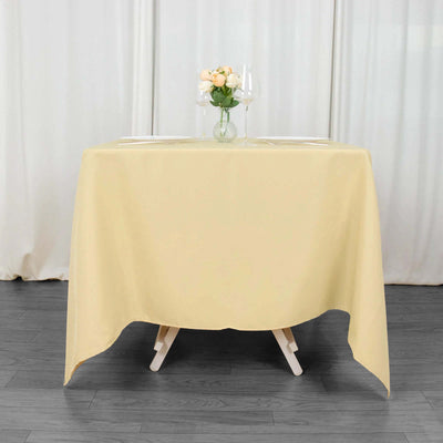 Premium Polyester Square Tablecloth 70"x70" Champagne - Wrinkle-Resistant 220GSM Table Topper