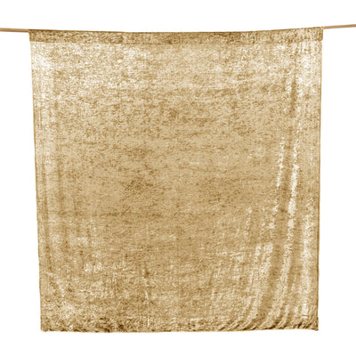 Crushed Velvet Backdrop Curtain – Champagne 8ft x 8ft Event Drape with Rod Pocket, Privacy Panel for Photo Booths & Events
