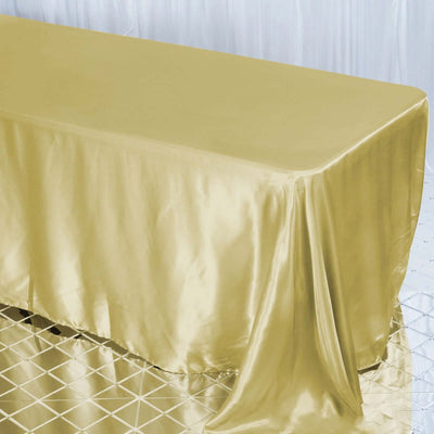 Satin Rectangular Tablecloth 90"x132" Champagne - Seamless Table Cover