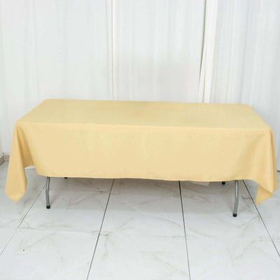 Premium Polyester Rectangle Tablecloth 60"x102" Champagne - 220GSM Wrinkle-Resistant Table Cover