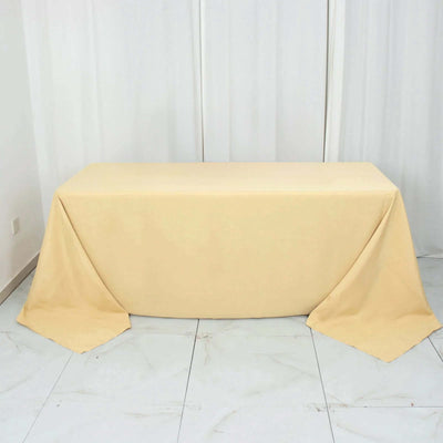 Premium Polyester Rectangle Tablecloth 90"x132" Champagne - Seamless 220GSM Wrinkle-Resistant & Durable Fabric