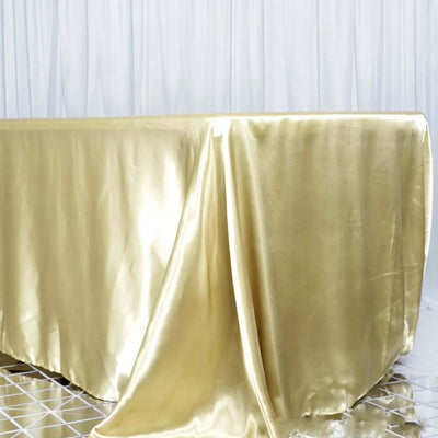 Satin Rectangular Tablecloth 90"x156" Champagne - Seamless Table Cover