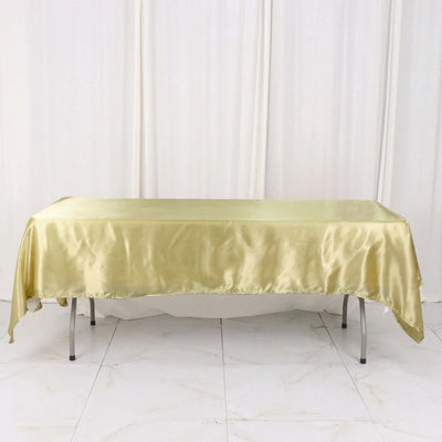 Satin Rectangular Tablecloth 60"x102" Champagne - Wrinkle-Resistant & Durable Table Cover