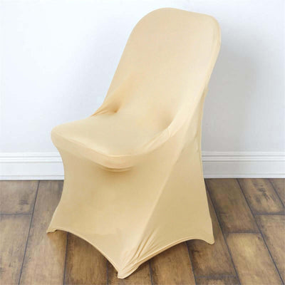 Stretch Spandex Folding Chair Cover Champagne - Durable 160GSM Fitted Slipcover