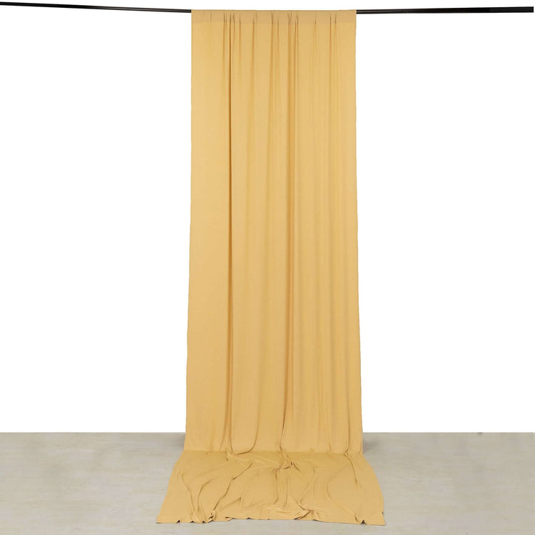 Champagne 4-Way Stretch Spandex Drapery Panel with Rod Pockets, Backdrop Curtain