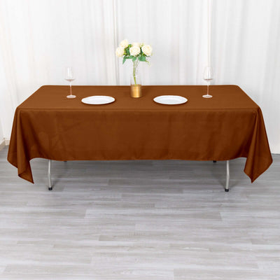 Polyester Rectangle Tablecloth 60"x102" Cinnamon Brown - Wrinkle-Resistant Finish