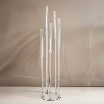 Elegant Clear Crystal Candelabra for Stunning Event Décor