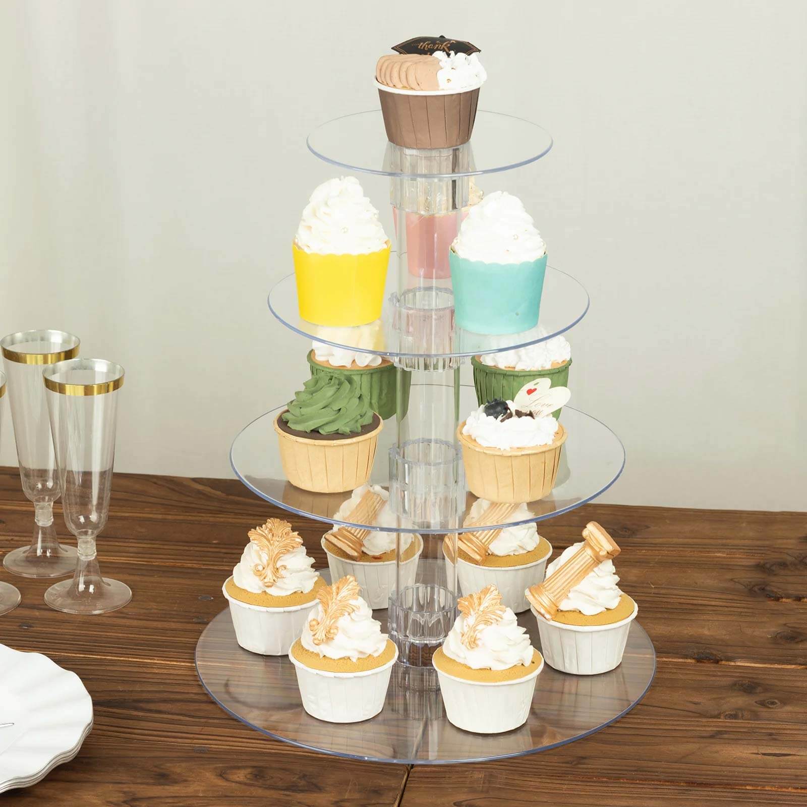 Acrylic 4-Tier Round Cake Stand | eFavormart.com