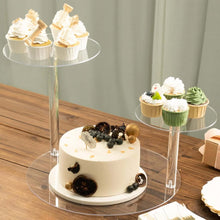 23inch Clear 3-Tier Plastic Spiral Pedestal Dessert Display Riser, Round Cupcake Stand