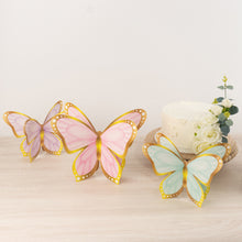 12 Pcs Pastel Color 3D Butterfly Table Centerpieces with Metallic Gold Foil Accents, Cardstock Paper Butterfly Party Decorations - 10",12"