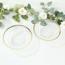 20 Pack Clear Plastic Salad Soup Bowls with Gold Rim, Round Disposable Dessert Serving Bowls - 12oz