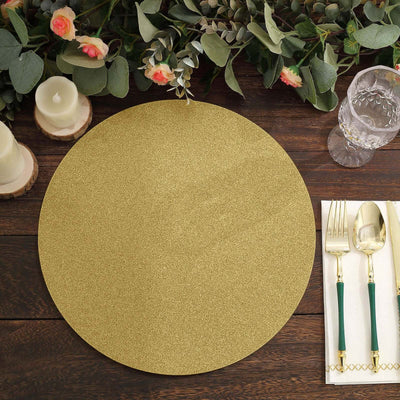 20-Pack Disposable Table Placemats 13" Gold Glitter - 210GSM Paper Placemats for Dazzling Events
