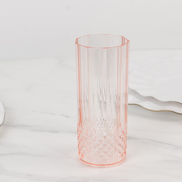 <h3 style="margin-left:0px;"><strong>Eco Friendly Blush Crystal Cut Plastic Tumblers</strong>