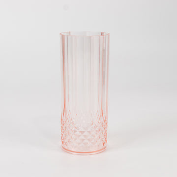 <h3 style="margin-left:0px;"><strong>Transparent Blush Crystal Cut Reusable Plastic Highball Glasses</strong>