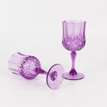 <h3 style="margin-left:0px;"><strong>Elegant Purple Wine Goblets with Crystal-Cut Finish</strong>