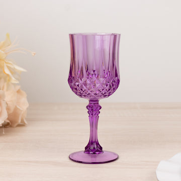 <h3 style="margin-left:0px;"><strong>Purple Crystal Cut Plastic Wine Glasses for Any Occasion</strong>